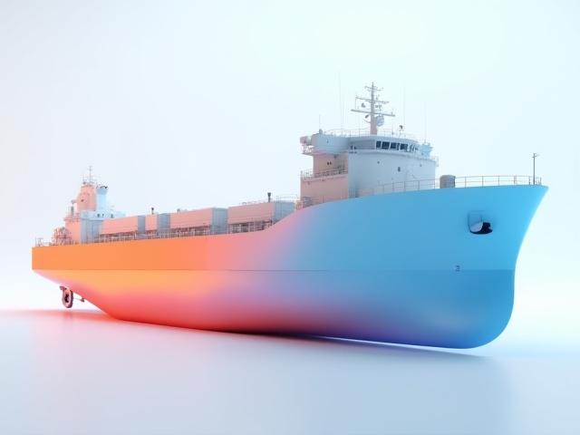 3D船体モデル上のカラー圧力マップ